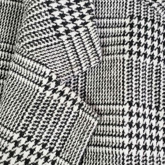 Talbots Blazer Jacket Womens Size 10 Stretch Knit Houndstooth Lined Aberdeen - Picture 4 of 10